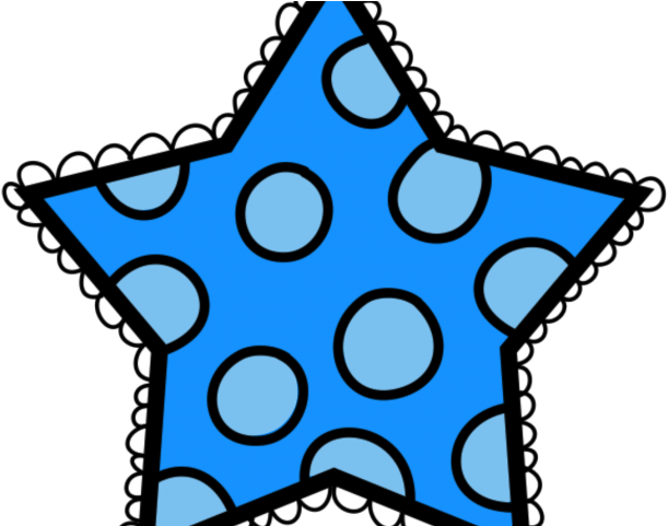 Drawn Star Melonheadz - Polka Dot Star Clip Art (640x480)