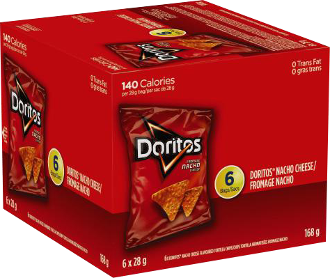 6 Count Doritos® Nacho Cheese Tortilla Chips Doritosca - Doritos Bag Sizes Canada (474x399)