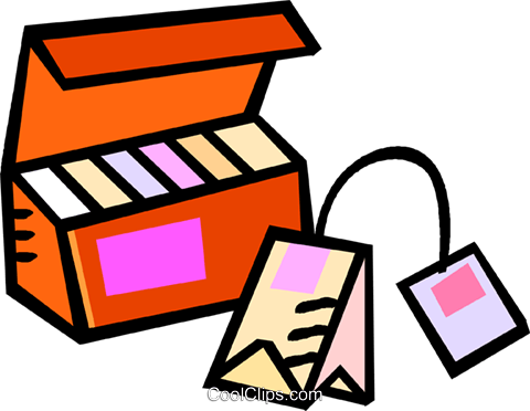 Clipart Tee Kostenlos - Tea Bag Box Clipart (480x372)