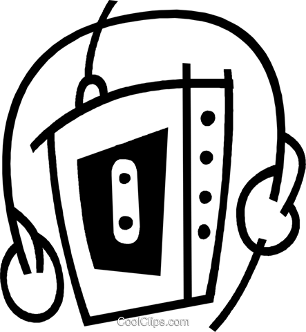 Portable Cassette Player Royalty Free Vector Clip Art - Portable Cassette Player Royalty Free Vector Clip Art (443x480)