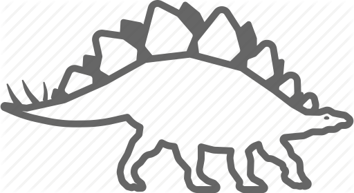 Dinosaur Outline Dino Dinosaur Jurassic Outline Stegosaurus - Outline Of A Stegosaurus (512x280)