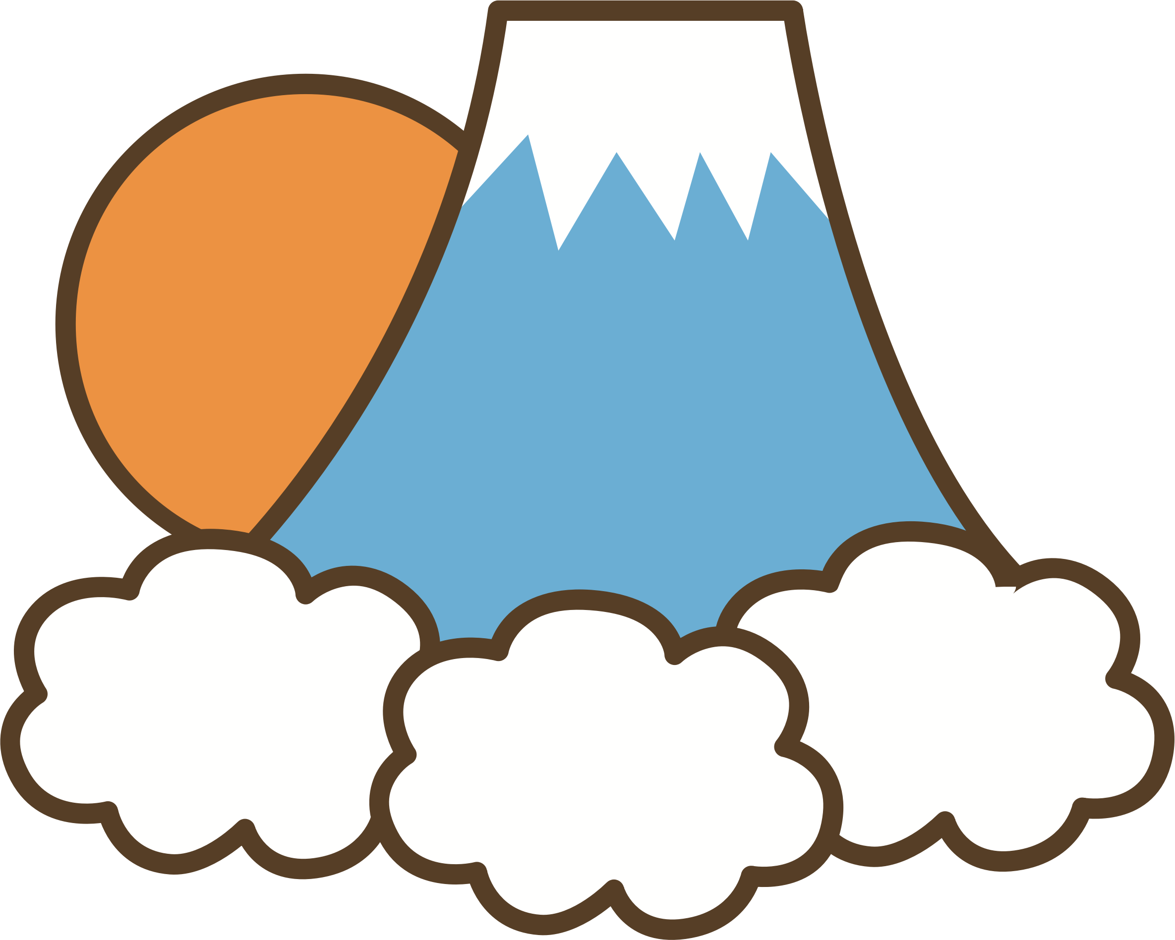 Big Image - イラスト 富士山 初日の出 (2370x1897)