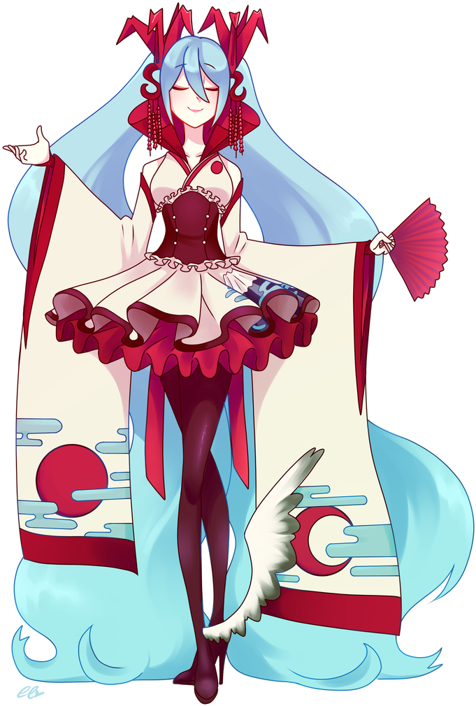 Mt Fuji Miku By Eerieelixir - Illustration (730x1095)