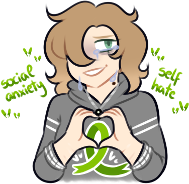 Happy Mental Health Day By Xnightymoonx - Cartoon (412x395)