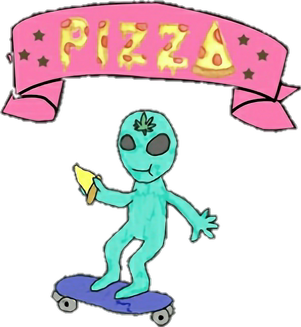 Jpg Download Alien Skate Pizza - Alien Png Tumblr Skate (588x638)