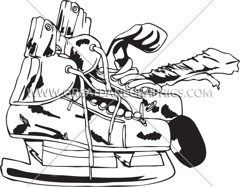 Clipart Black And White Library Hockey Skates Drawing - Illustration (825x641)