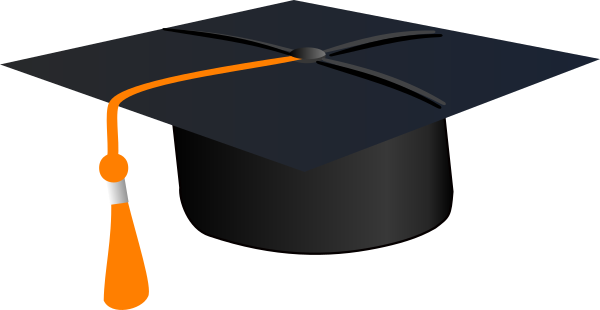 Birrete Clip Art - Graduation Cap Orange Tassel (600x310)