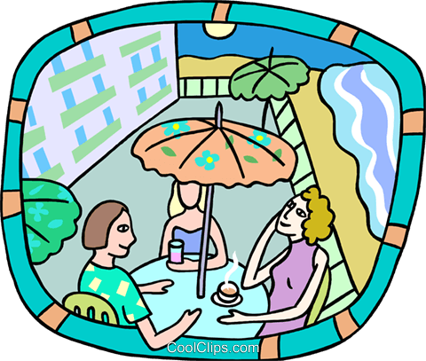 Outdoor Cafe Royalty Free Vector Clip Art Illustration - Outdoor Cafe Royalty Free Vector Clip Art Illustration (480x407)