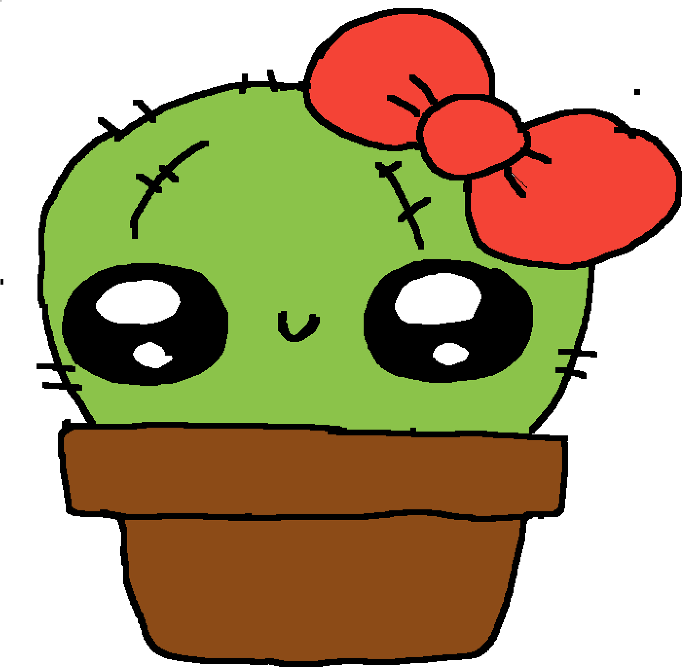 Kawii Cactus - Kawaii Dibujos Animados Faciles (1400x1400)