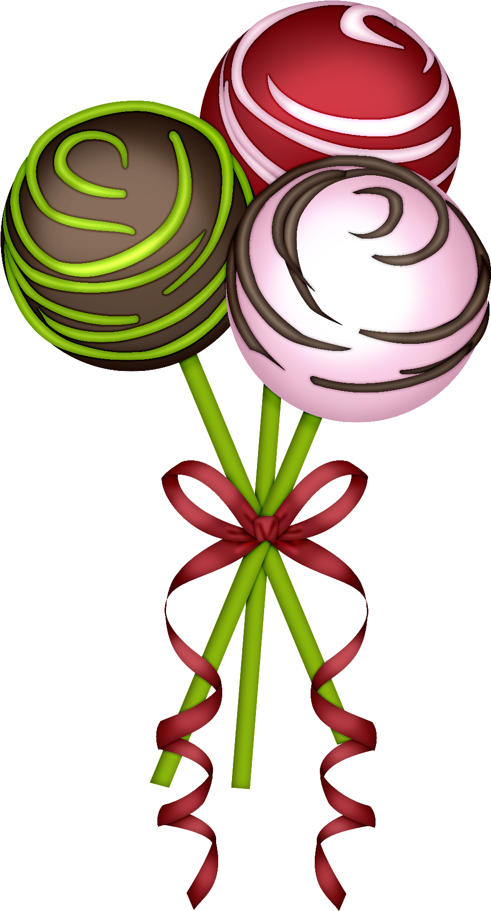 Easy Christmas Ornaments, Christmas Art, Cookie Cake - Clip Art Cake Pops (1083x1939)
