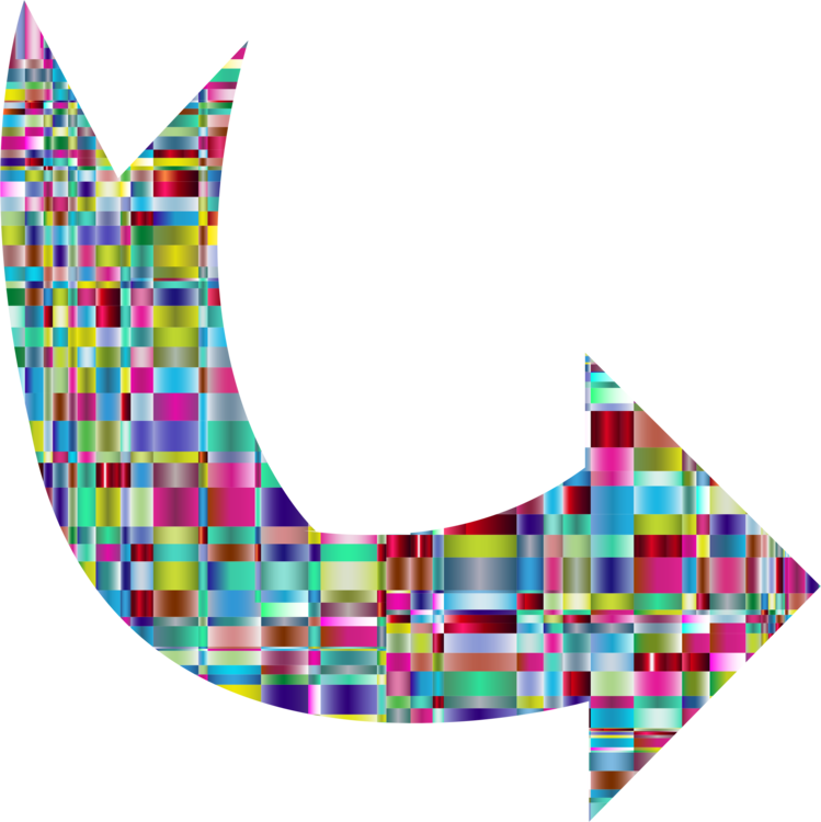 Line Curve Computer Icons Arrow Shape - Colorful Curved Arrow (749x750)