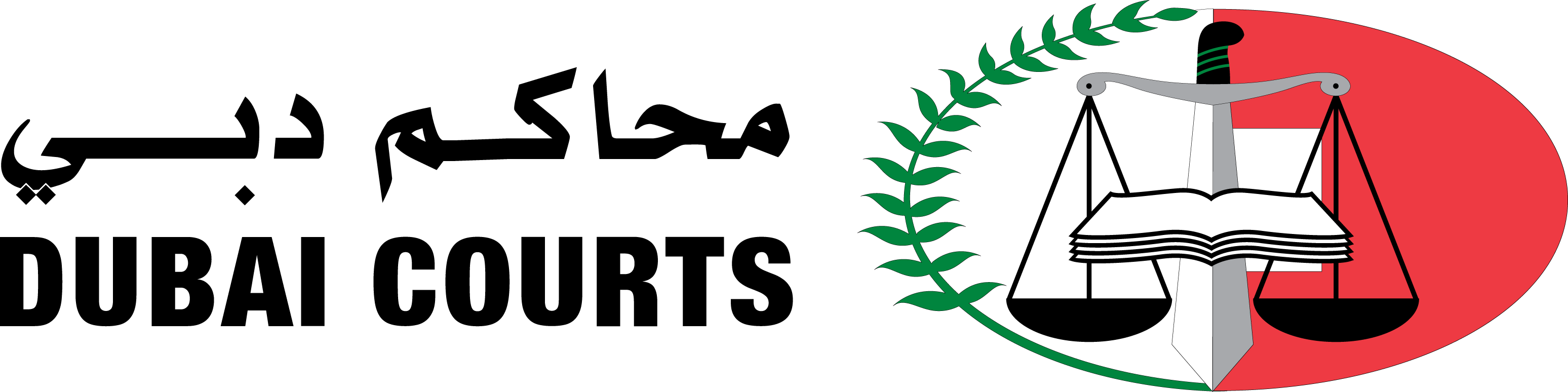 High Resolution / Low Resolution - Dubai Courts Logo (3096x774)