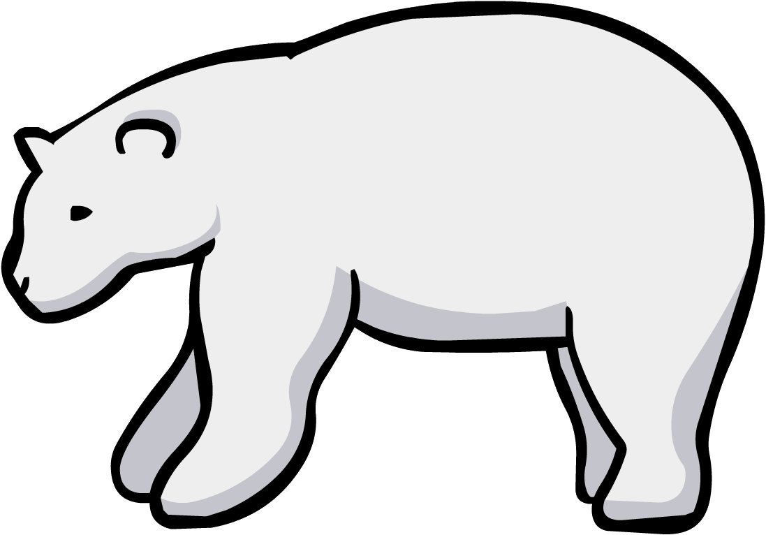 Download Clipart - Oso Polar Blanco Y Negro (1097x766)