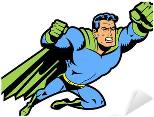 Flying Superhero With Clenched Fist Sticker • Pixers® - Flying Super Hero (400x400)