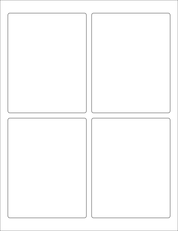 Free Wl-162 Label Template - Transparent Four Square Grid (618x800)