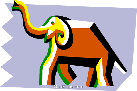 Elefante Estilizada Livre De Direitos Vetores Clip - Indian Elephant (480x318)