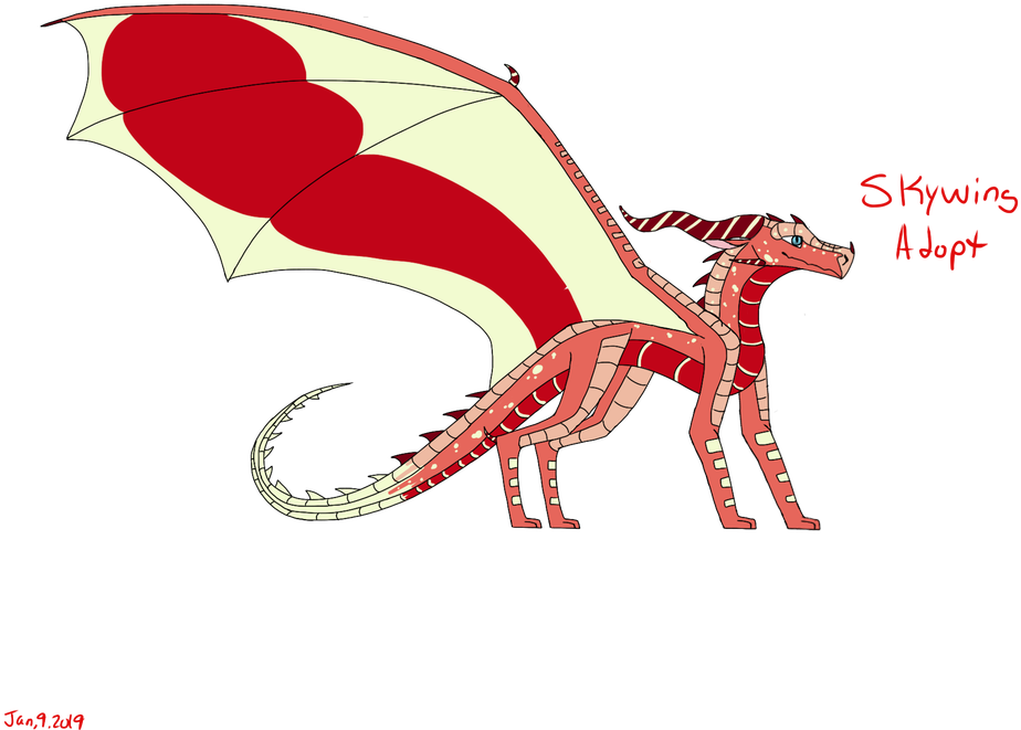 Skywing Adopt, Pomegranate By Fossildragon44 - Illustration (1033x774)