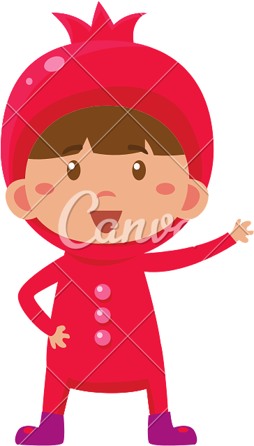 Kid In Pomegranate Costume - Pomegranate Kid (800x800)