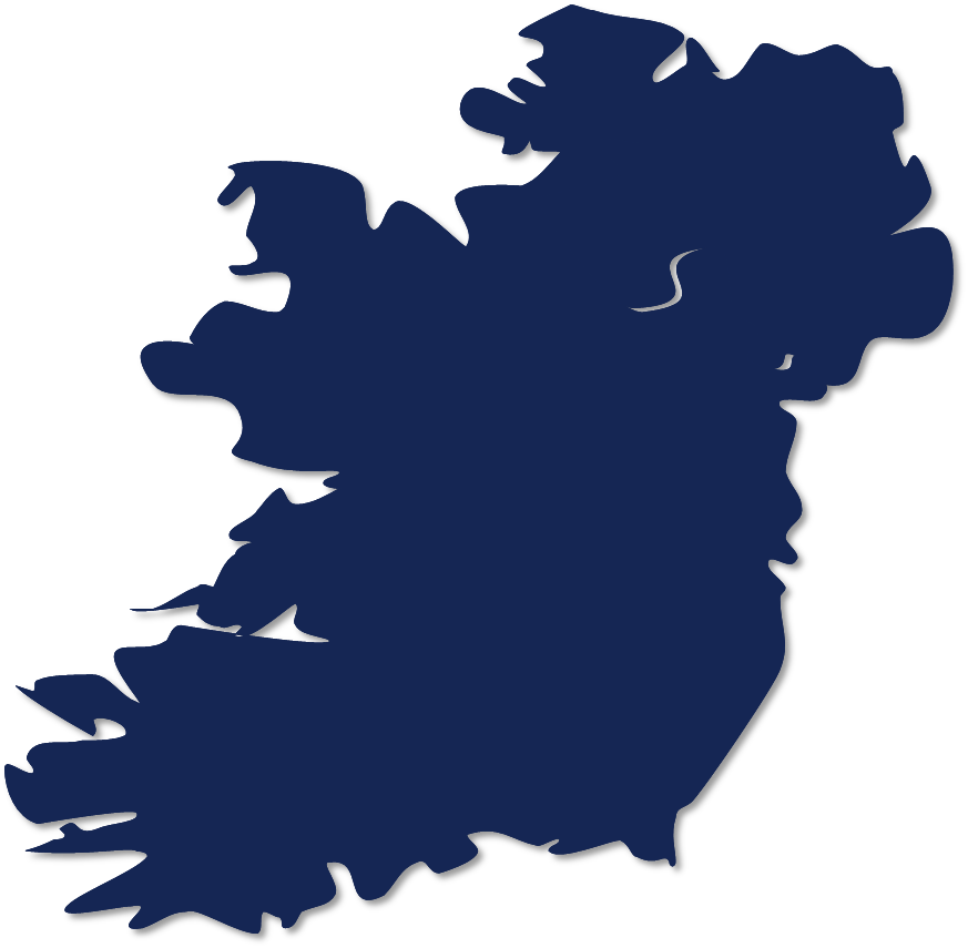 Ireland Ireland Map Blue - Map Of Ireland Transparent (873x855)