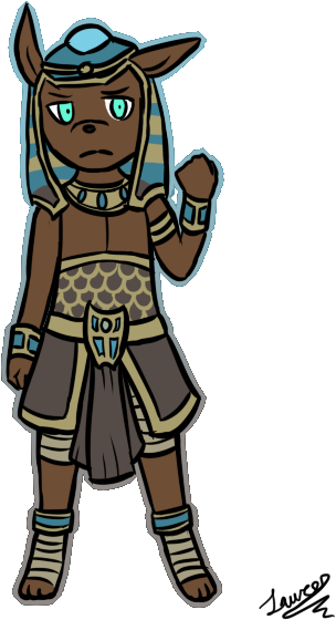 Anubis Sticker By Thecoconutturtle On Deviantart - Anubis Smite Chibi (416x598)