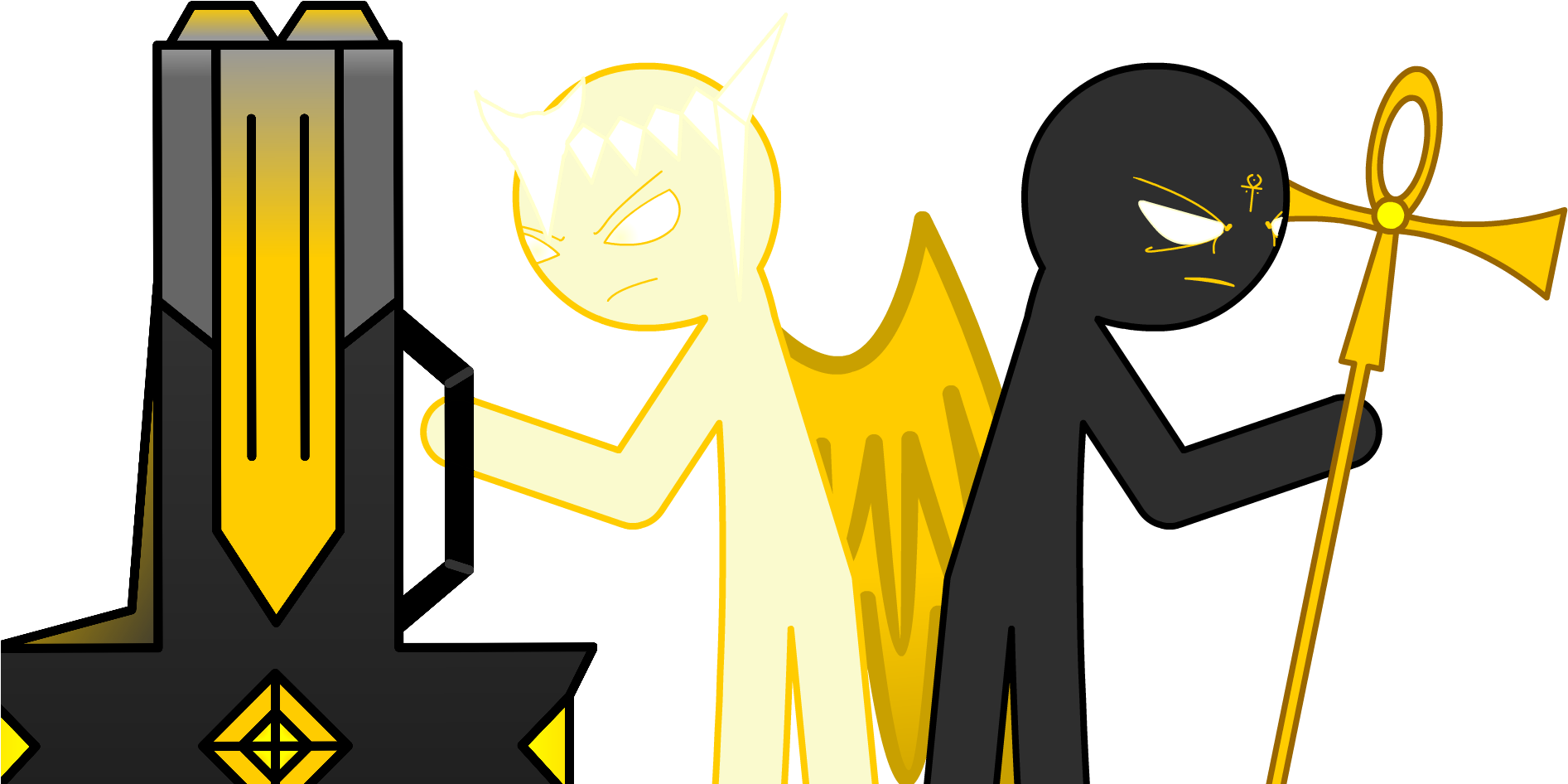 The Archangel Deus And The Necromancer Magus Magus - Illustration (1961x1111)