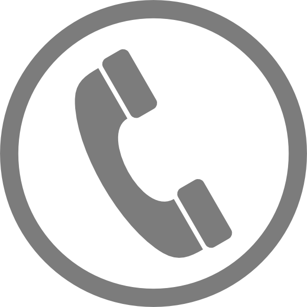 Phone Symbol Clip Art - Phone Icon Grey (600x600)