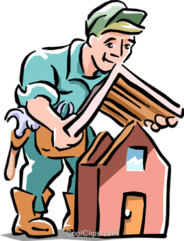 Dachdecker Installation Dach Vektor Clipart Bild -cart1565 - Couverture Zinguerie (366x480)
