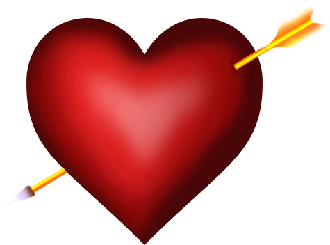 Tan Heart Clipart - Corazon Flechado Png (483x365)