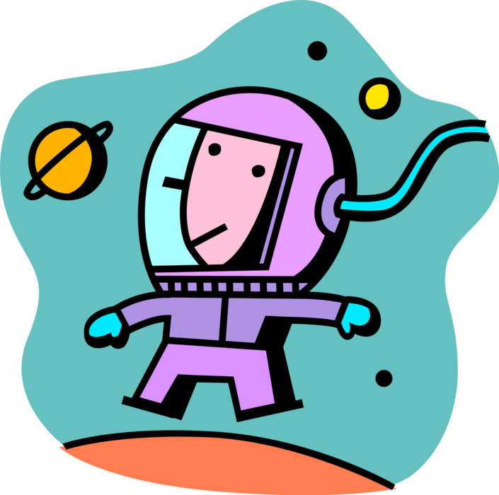 Vector Illustration Of Astronaut In Spacesuit Walks - Vector Illustration Of Astronaut In Spacesuit Walks (705x700)