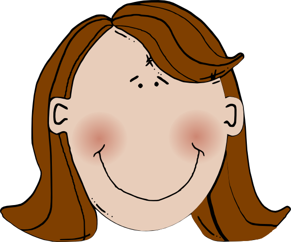 Brown Hair Svg Clip Arts 600 X 498 Px - Cartoon Girl With Brown Hair (600x498)