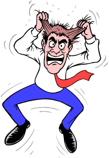 Pulling Hair Out Clipart - Man Pulling Hair Out (350x508)