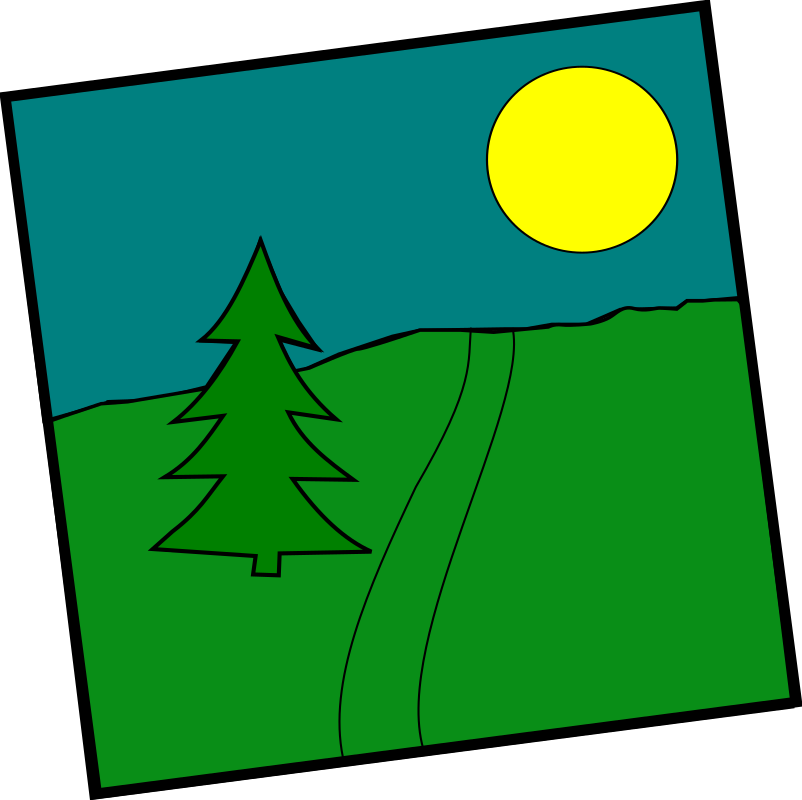 Clipart Landscape With A Picea - Landscape (802x800)