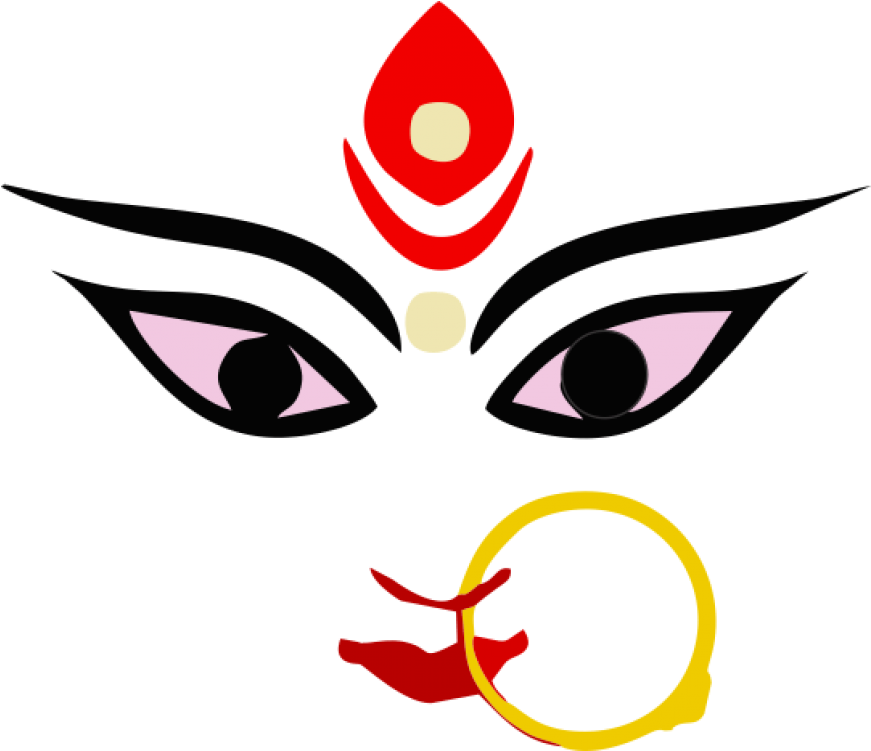 Beautiful Durga Clip Art - Maa Durga Face Png (870x1110)