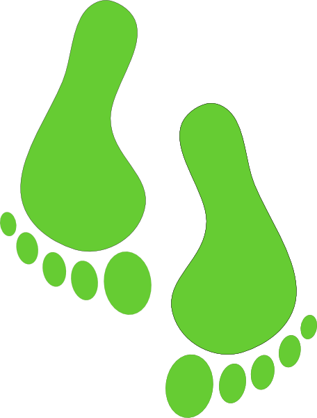 Clip Art Of Two Green Footprints - Green Footprints (456x600)