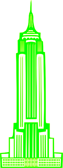 Building Clipart Green - Empire State Building Clip Art (222x587)