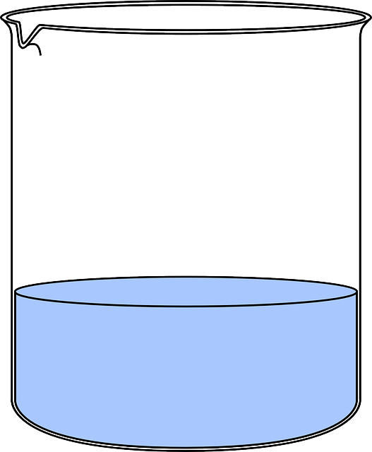 Laboratory Beaker, Chemistry, Full, Glasswares, Lab, - Beaker With Water (527x640)