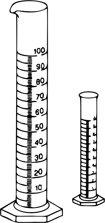 100 Ml Graduated Cylinder Drawing (358x758)