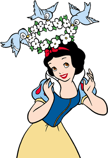 Snow White And The 7 Dwarfs Clip Art - Snow White And Birds (450x652)
