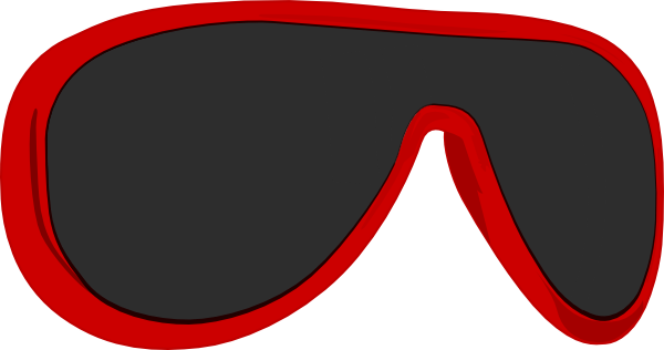 Red Cool Sunglasses Frame Front Clip Art - Clip Art (600x316)