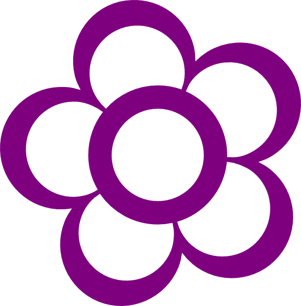 Purple Rose Clipart Rose Outline - Flower Clip Art Purple (588x598)
