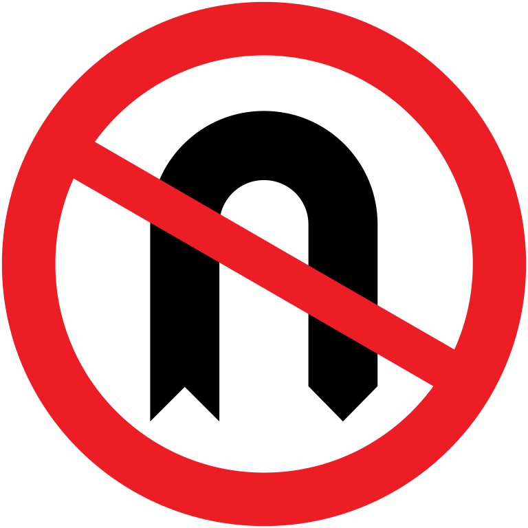 Uk Traffic Sign - Road Signs No U Turn (768x768)