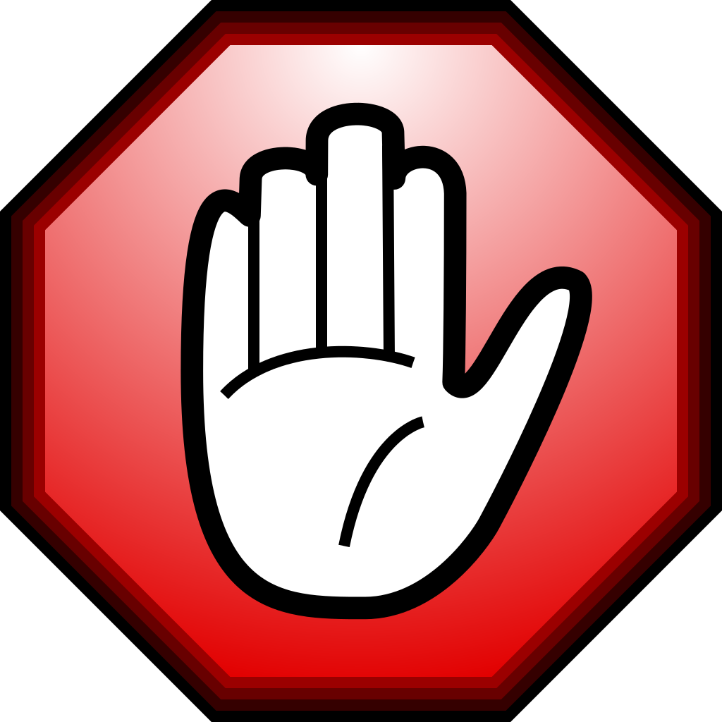 Stop Hand Nuvola - Yellow Stop Sign Png (1024x1024)