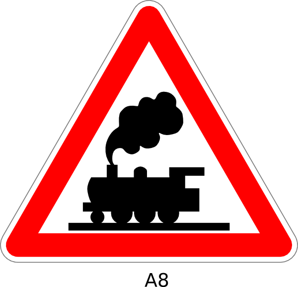 Railroad Crossing Ahead Sign Clipart - Panneau Passage À Niveau (778x750)