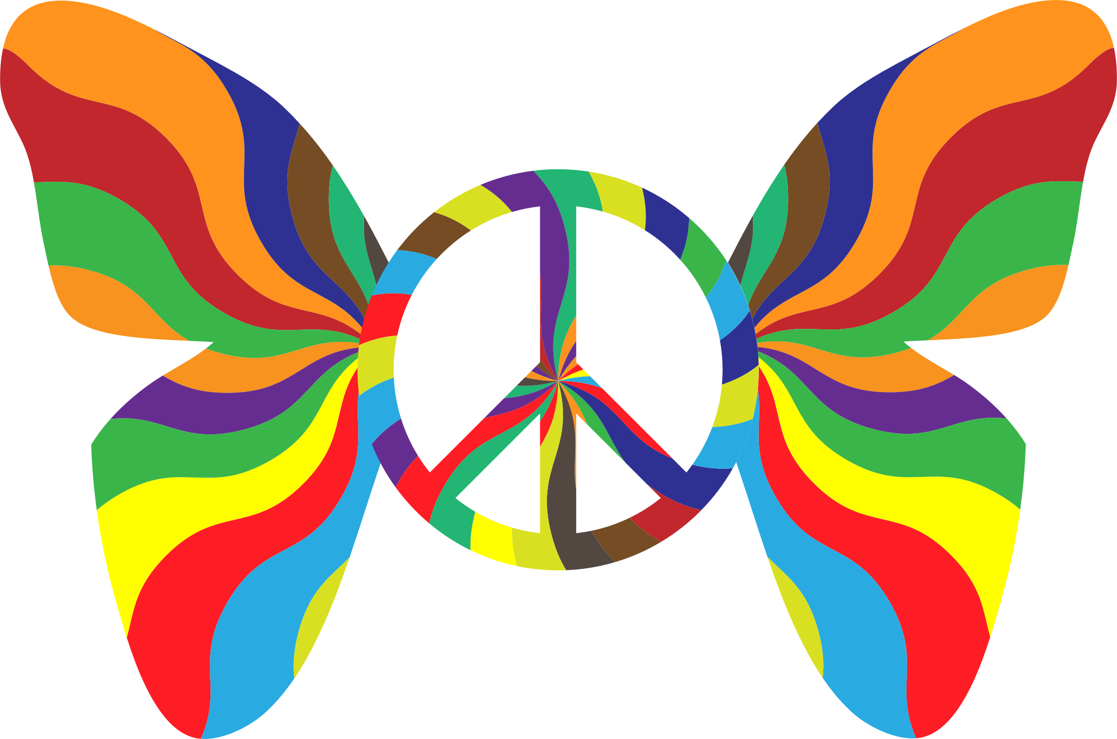 This Free Icons Png Design Of Groovy Peace Sign Butterfly - Retro Starker Regenbogen Der Bicycle Spielkarten (2224x1472)