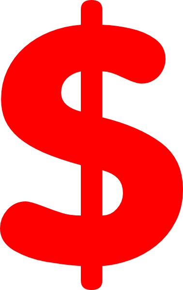 Red Money Sign Clip Art - Dollar Sign Icon Red (378x599)