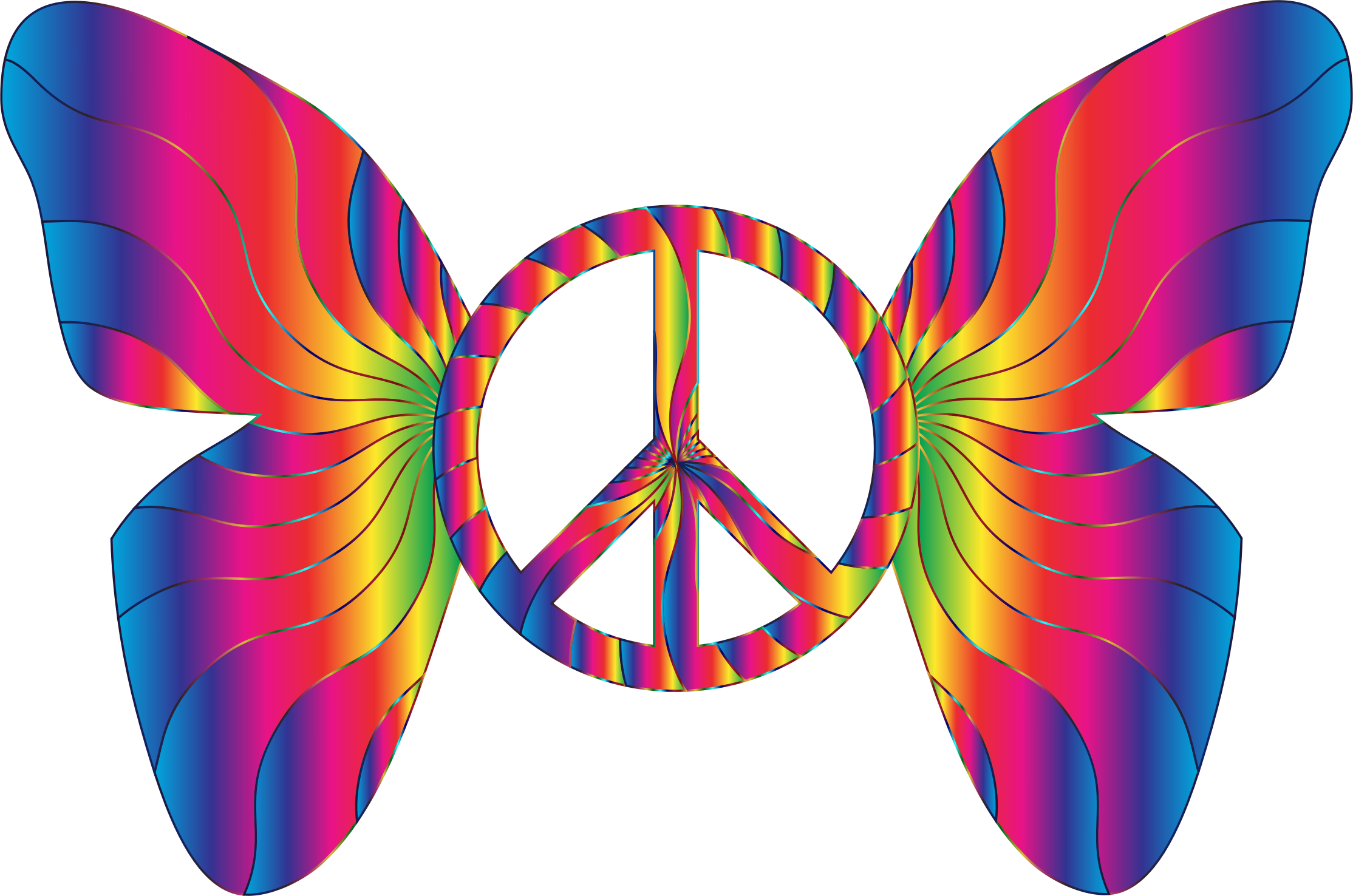 This Free Icons Png Design Of Groovy Peace Sign Butterfly - Peace Sign (2228x1476)