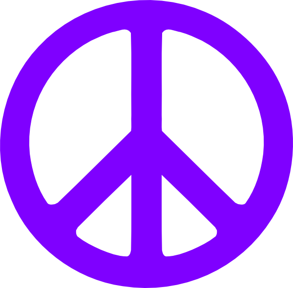 Purple Peace Sign Png (600x591)