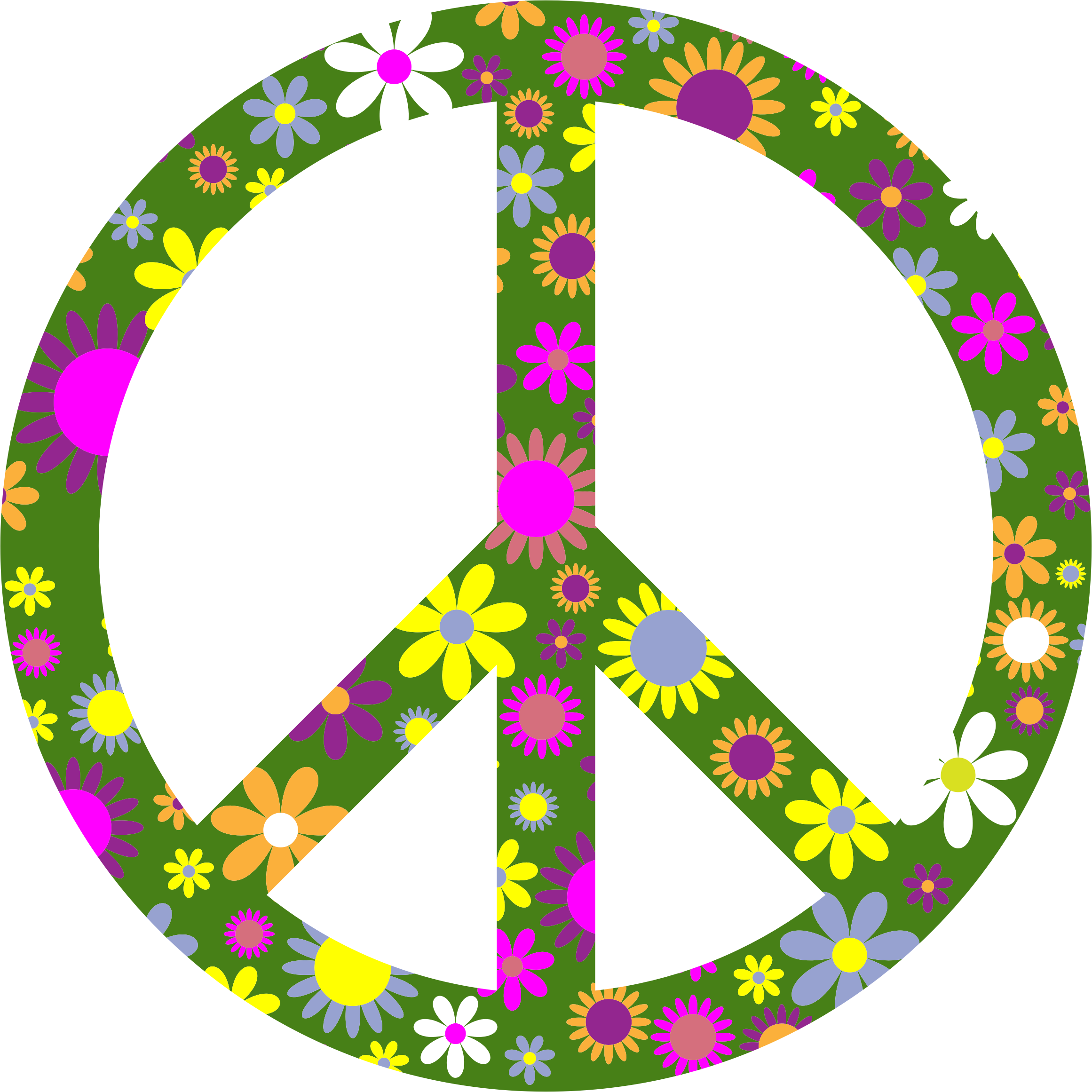 Floral Peace Sign - Peace Sign Png (2322x2322)