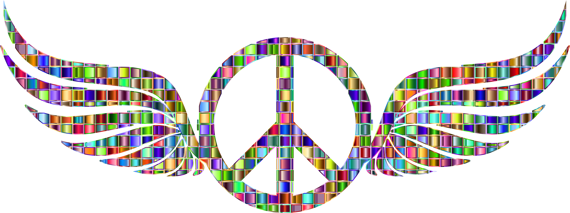 This Free Icons Png Design Of Chromatic Mosaic Peace - Peace Silhouette (2344x878)