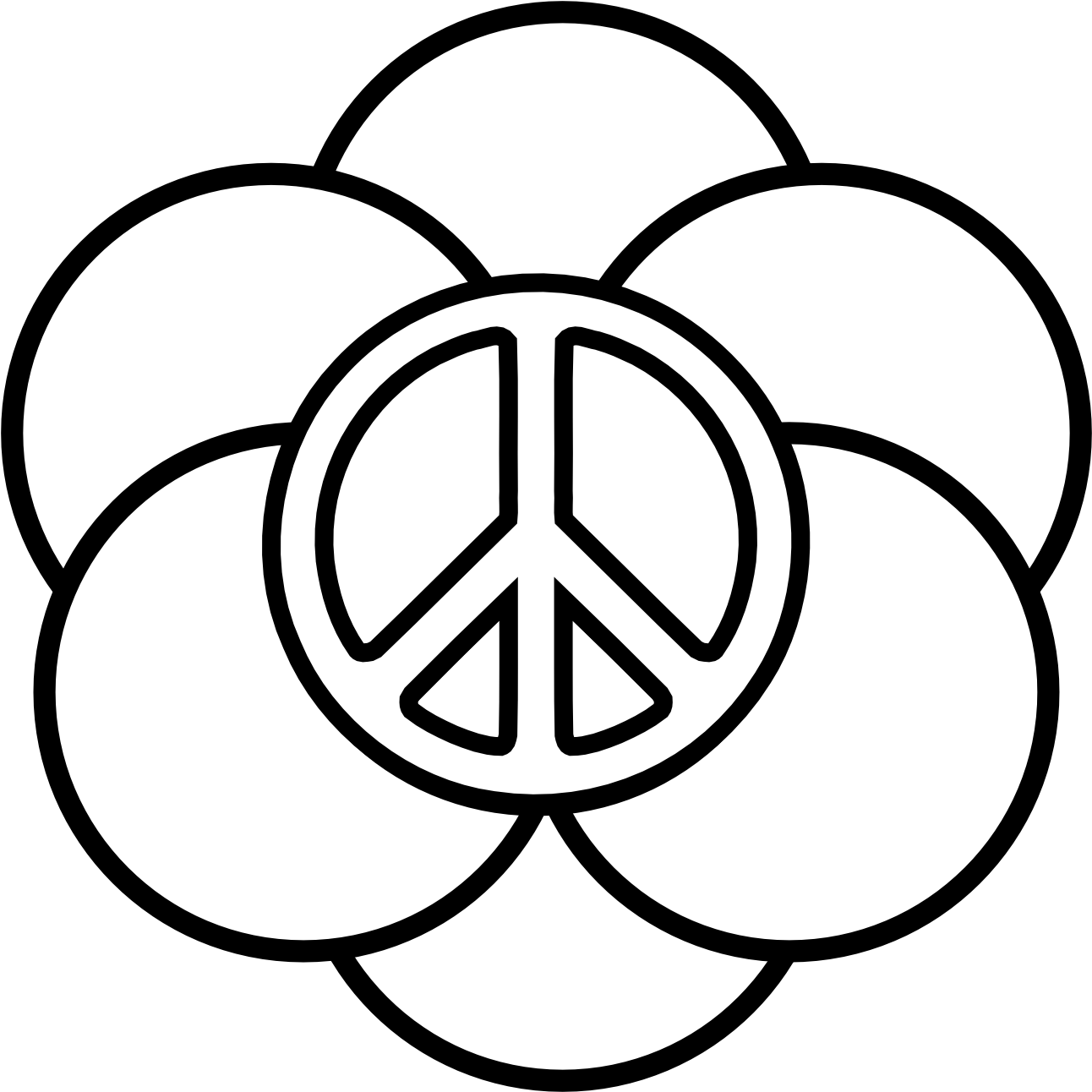 Peace Sign Templates Clipart - Coloring Pzges Of Peace Signs (1331x1331)